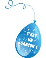 10 ballons "C'est un garçon" - bleu, 25 cm