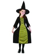 Costume fille sorcière vert et noir - Taille 4/6 ans