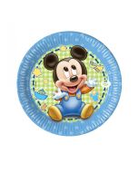8 assiettes en carton 20 cm - Mickey Baby
