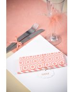 20 serviettes motif hexagones couleur corail