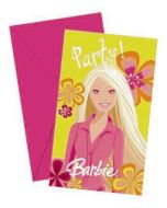 6 cartes d'invitation Barbie Chic