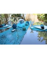 Chemin de table abaca - turquoise