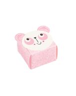 10 Boîtes à dragées carrées panda rose