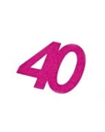 autocollant anniversaire 40 ans fuchsia