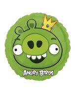 Ballon hélium rond Angry Birds "Green King Pig"