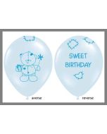 Lot de 6 Ballons bleus "sweet birthday"