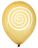 8 ballons métallisés or, motif spirale