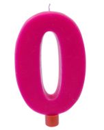 Bougie géante fuchsia n°0 sur pique - 17 cm