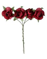 20 Mini roses papier - bordeaux à prix discount