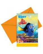 6 cartes d'invitation Dory et Némo