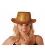 Chapeau cowboy paillette - or