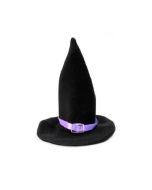 2 chapeaux de sorcière - noir et parme - 15 cm