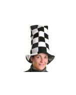 Chapeau haut à carreaux noirs et blancs