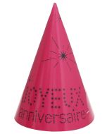 10 chapeaux joyeux anniversaire - Fuschia à prix discount