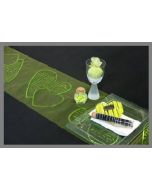 Chemin de table organza - coeur vert