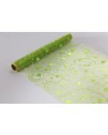 Chemin de table organza - Coeur vert anis