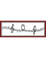 Chemin de table organza - Musique - blanc