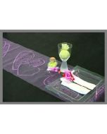 Chemin de table organza - coeur parme