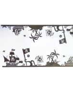 Chemin de table dessin pirate noir