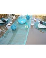 Chemin de table sinamay - turquoise