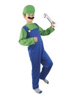 Costume garçon ado plombier -vert et bleu- Taille unique