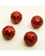 Mini boules à facettes - rouge