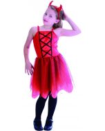 Déguisement fille diablesse rouge et noir - Taille 10/12 ans