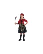 Déguisement fille Pirate rouge - Taille 7/9 ans