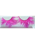 Paire de faux cils plumes fuchsia