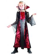 Costume fille vampire rouge luxe - Taille 7/9 ans