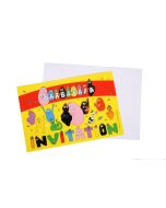 6 cartes d'invitation Barbapapa