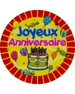 6 Assiettes "Joyeux Anniversaire" 23cm