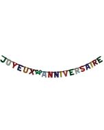 Guirlande lettre joyeux anniversaire multicolore