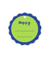 24 Étiquettes "Happy" vertes