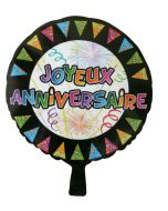 ballon hélium rond métallisé Joyeux anniversaire