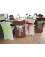 Noeuds en organza pour housses de chaises - x10