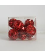 8 mini boules à facettes rouges