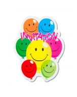 6 invitations smile multicolores