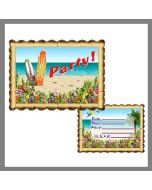 Lot de 8 invitations - thème Hawai