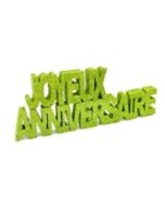 déco de table joyeux anniversaire vert anis 