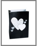 Lanternes de table en papier - Motif coeur - x5 - noir