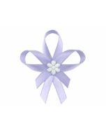 Ruban fleur satin - violet clair x 25