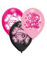 Lot 6 ballons anniversaire Pink Pirates