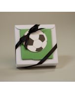 Lot 6 boîtes à dragées nina Ballon de Football 8,5 cm x 8,5 cm x 2,5 cm 