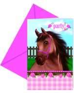 6 invitations cheval