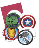 6 Invitations thème Avengers