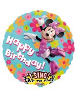 Ballon hélium musical Minnie joyeux anniversaire