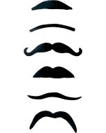 Set 6 moustaches noires - différents modèles
