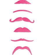 Set 6 moustaches roses - différents modèles