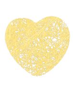 Coeurs en abaca - jaune